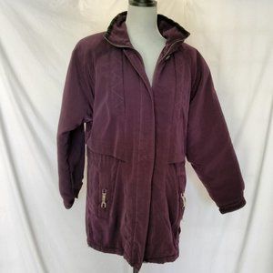 P.A.Originals Jacket Women's thick Burgundy Long Sleeves Winter Wear Hooded Neck